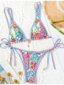 Bộ Đồ Bơi in Họa Tiết Thường Ngày Dành Cho Nữ Bộ Đồ Bơi Hai Mảnh Cổ Chữ V Không Thương Hiệu Thời Trang Xuân