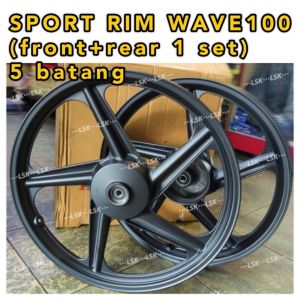 SPORT RIM WAVE100 (front+rear 1 set)5 batang