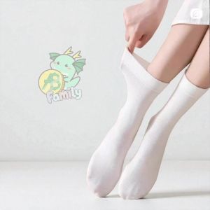 A20 Kaus Kaki Wanita Panjang Polos Womens Short Socks Thin Solid Color Anak Sekolah dan Kuliah