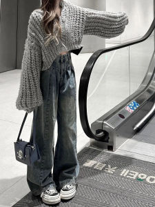 ชุดแฟชั่นสตรี: เสื้อสเวตเตอร์สตรีทแวร์ที่ได้แรงบันดาลใจจากละครเกาหลีและกระโปรงยีนส์ยาวชุดสูทโพลีเอสเตอร์สองชิ้นสําหรับเด็กอายุ 18-25 ปี