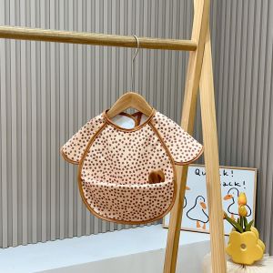 New Ins Style Waterproof Baby Bibs Childrens Dinner Clothes PU Material Male Female Toddler Feeding Smock Anti Dirt Smock