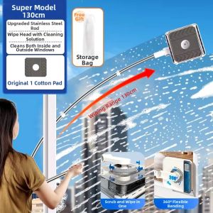Home Long Arc Handle Dual-sided Window Cleaner for High-rise Windows