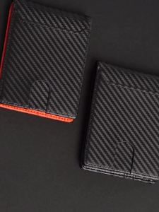 New Simple Short Men Card Wallets High Quality Carbon Fiber Card Clips Photo Holder Slim Portable Purses For Male