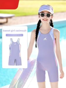 Childrens Training Speed Suit Swimsuit Girls Professional Athletic One-Piece Flat Angle Swimming Suits Summer 2025 New Arrival