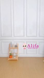 Dress Muslim Anak Motif Floral Ceruti dengan Jilbab Lengan Panjang Alifa Kids - Ukuran S-XXL