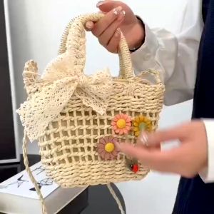 BJ60828 - BEIGE/KHAKI - TAS PANTAI SLEMPANG HANDBAG RAJUT WANITA FASHION IMPORT MODIS ELEGAN TERMURAH TERLARIS TERBARU BAGSTORE JAKARTA TAS BATAM ZC0828