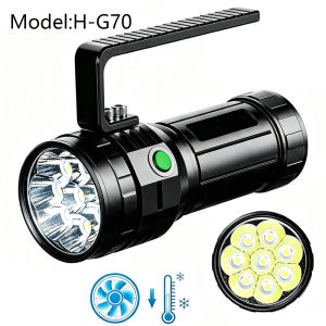 10000 Lumens Ultra Bright Hand Lantern High Power LED Flashlight USB Rechargeable Dual Light Source Searchlight Outdoor Camping