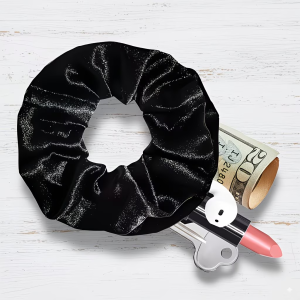 1/2pcs Velvet Hair Scrunchie with Pocket Zipper Elastic Hairband Suitable for Storing Keys Cash Lipstick and Eleven Festivals