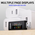 KWS-MX23 Multi-function USB Tester DC 4-30V 0-8A Voltmeter Ammeter Power Meter 1.06’ IPS Display Support USB2.0 Fast Charging. 