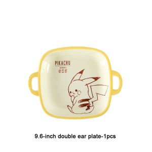 SHUNXIANG Pokémon Cartoon Ceramic Tableware Sets Cute Double Ear Plate Home Pikachu Pattern Dinnerware Sets Microwave Ovens Safe