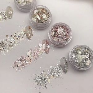 Cocok Untuk Kuku Alami Kuku Palsu Dan Seni Kuku 3D Glitter Makeup Wajah Kuku Blink Blink Star Cosplay Make Up Art Untuk Nail Art