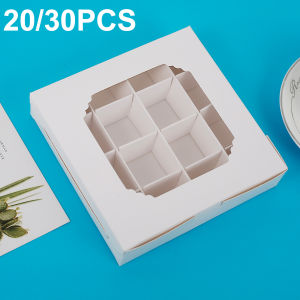 20pcs Empty White Pick and Mix Sweet Boxes with Inserts Clear Window and Divider 16-Compartments Quick Assemble Sampler Boxes