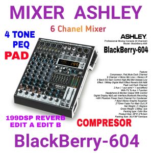 MIXER AUDIO ASHLEY BlackBerry-604 ORIGINAL BLACKBERRY604 199DSP REVERB BLACKBERRY 604 MP3 BLUETOOTH