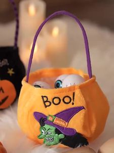 1pc Cartoon Printed Halloween Candy Packaging Bags For Holiday Party Party Gift Shopping Bags Handheld Non-woven Bags 2027