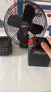 Combo Quạt Đường Kính 8inch Lồng Sắt Cánh Sắt Dùng Pin 30Cell Dung Lượng Khủng Dùng Liên Tục 12-15h