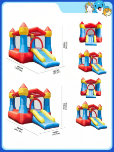 DOCTOR DOLPHIN | Child Indoor Inflatable Castle Playhouse With Trampoline Slide Ball Pool