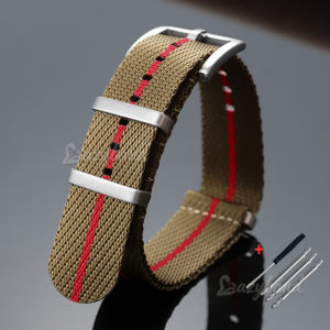 Silver Buckle Ribbed Sailcloth Watch Band Fabric Universal 18mm 20mm 22mm Black Premium High Quality Nylon Sport Strap Accessory