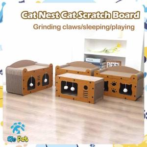 Kitten House Corrugate Paper Bed Cat Nest Durable High quality environmental protection Cat Scratcher Cat Scratcher Kitten House Environmentally friendly and recyclable猫屋