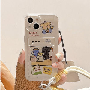 Breakfast Coffee Machine Dog Card Holder for Opporeno12pro Phone Case Reno11 New Arrival Reno10/9/8pro + Drop-Resistant Reno7/6/5K All-Inclusive Silicone Reno4/3 Protective Case
