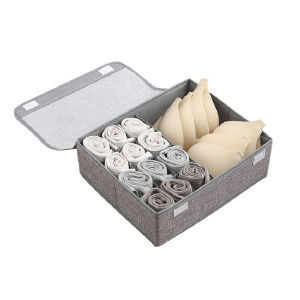 กล่องเก็บชุดชั้นใน underwear storage box ที่เก็บชุดชั้นใน ถุงเท้าแบบพกพา พับเก็บได้ กล่องลิ้นชัก ช่องใส่ชุดชั้น พร้อมฝาปิด กล่องผ้ากันฝุ่น