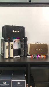 X-DEAL bluetooth speaker wireless dual microphone KTV subwoofer home portable karaoke RGB portable audio Family outdoor singing KTV set