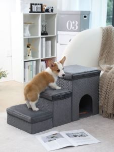 Foldable Pet Stairs Dog Steps for Bed Couch Storage Oxford Cloth Surface Ideal for Dogs And Cats to Ascend And Descend