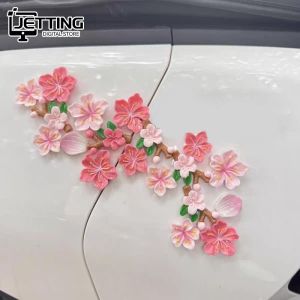 8/16/24/32PCS 3D Cherry Blossom Car Sticker Rear Decoration Flower Scratch Cover Car Body Accessory Gift Idea