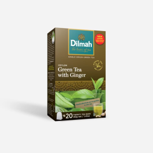 Dilmah Tea | Ceylon Tea | Pure Ceylon Green Tea with Ginger Tea-20 Individually Wrapped Tea Bags