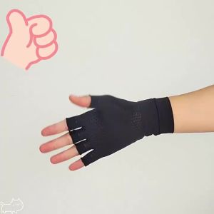 Copper Compression Gloves for Arthritis & Carpal Tunnel Relief – Fingerless Hand Support for Men & Women – Breathable Wrist Brac