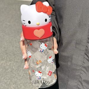 Cốc Nước Hellokitty Cho Trẻ Em Dung Tích Lớn Dễ Thương Có Thể Cầm Tay Đi Học Cốc Đựng Nước Thẳng Cho Bé Gái