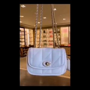 Coach Women Sling Bag CA086: Quilted Pillow Madison Flip Cover & Crossbody Shoulder Bag