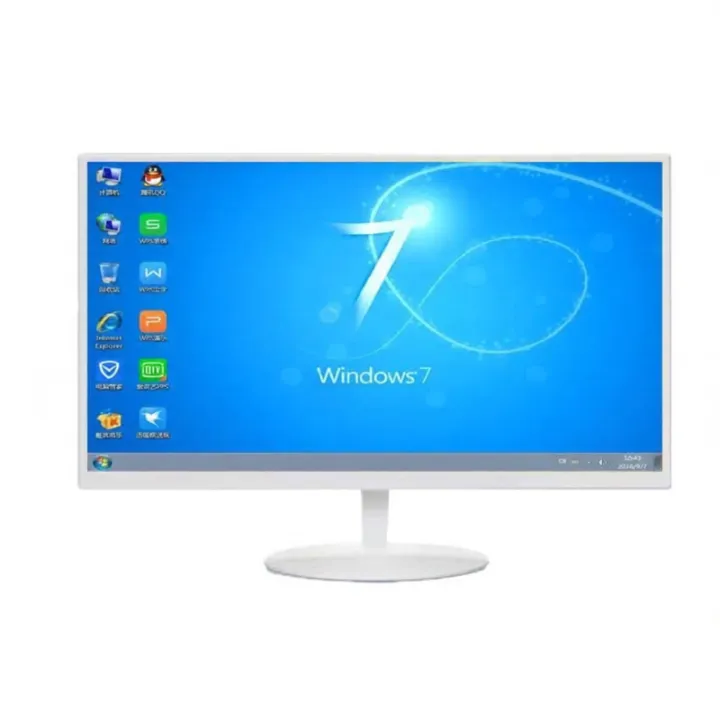 White 24-Inch LCD Computer Monitor Office Home Use Surveillance ...