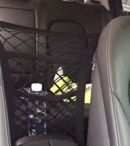 ระหว่างเบาะรถถุงตาข่ายยืดหยุ่น3ชั้นถุงเก็บของรถยนต์ที่กั้นสัตว์เลี้ยงตาข่ายยืดได้สูงออแกไนเซอร์ภายในรถยนต์