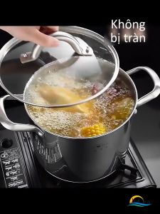 Nồi Luộc Gà Inox 304 Đáy 3 Lớp SSGP 22cm 5.4L Dùng Cho Bếp Từ và Mọi Loại Bếp Nồi Hầm Xương Nấu Canh Thân Cao Cao Cấp Đạt Chất Lượng LFGB Đức