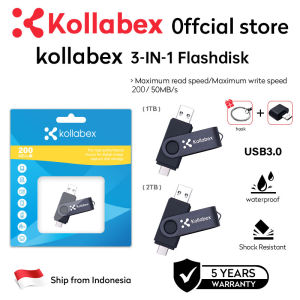 Kollabex Pendrive Tipe-C USB 2 dalam 1Flash Drive Micro Adapter 3 dalam 1 Data Traveler USB 2.0 / 3.0 Kecepatan Tinggi 1TB 2TB