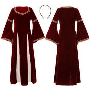 Potdemiel | Bé Gái Thời Trung Cổ Triều Đình Hoàng Gia Trang Phục Halloween Cosplay Retro Thời Phục Hưng Áo Choàng Vintage Nhập Vai Đầm Cho Đảng Biểu Diễn