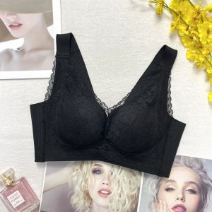 Gufei Original ผู้หญิง ชุดชั้นใน Care Bra ไม่มีแหวนเหล็กไนลอนด้านบนบางล่างหนาถ้วยลายดอกไม้สไตล์หรูหรา