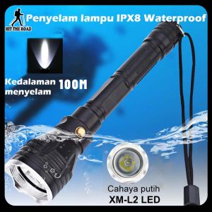 Rechargeable Senter Selam Flashlight For Diving LED Lampu Anti Air