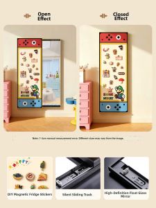 RUIDEDAN | Magnetic Retractable Hidden Full Length Mirror