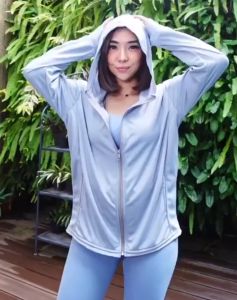 GRAFFITYJaket Anti UV Wanita Hoodie Olahraga Sun Protection UPF50+
