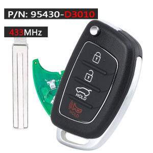 KEYECU P/N: 95430-D3010 95430-C1210 433MHz 4D60 Chip TQ8-RKE-4F25 Smart Flip Remote Key Fob for Hyundai Tucson Sonata 2015-2021
