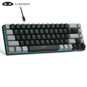 MageGee Portable 60% Mechanical Gaming Keyboard MK-Box LED Backlit Compact 68 Keys Mini Wired Office Keyboard for Windows PC