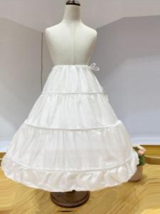 Princess Ball Gown Skirt Childrens Inner Support Polyester Fabric Single Circle Puffy Long Skirt Belted Skirt Underlay