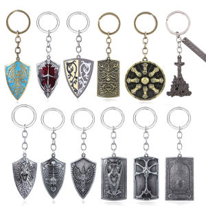 Game Dark Souls Shield Keychain Metal Shield Car Retro Pendant For Women Men Pendant Charm Jewelry Accessories Gift