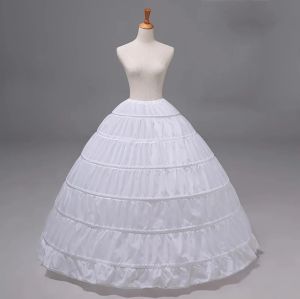 Cheap 6 Hoop Crinoline White Long Wedding Petticoat Ball Gown Dress Underskirt Skirt Half Slips Wedding Accessories