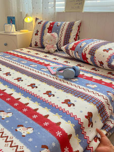 Kiss Dear | Fresh and Cotton Bed Sheet Red Grid Star Pattern