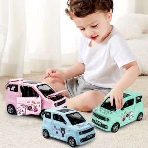 Adorable Cartoon Inertia Toy Car – with Music Lights & Openable Doors to Boost Child Development