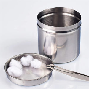 Cotton Ball Holder Stainless Steel Cotton Alcohol Disinfection Tank Cotton Ball Container