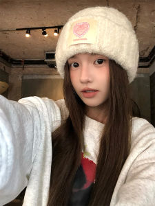 Japanese Style Knitting Woolen Cap Beanie Hat Womens Autumn and Winter Loose Big Head Circumference Makes Face Look Smaller Heattech Cold Protection Earflaps Head-Wrapping Hat