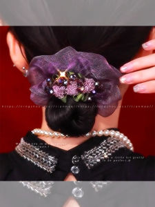 NING ZHOU | Elegant Luxury Mesh Flower Hair Scrunchie